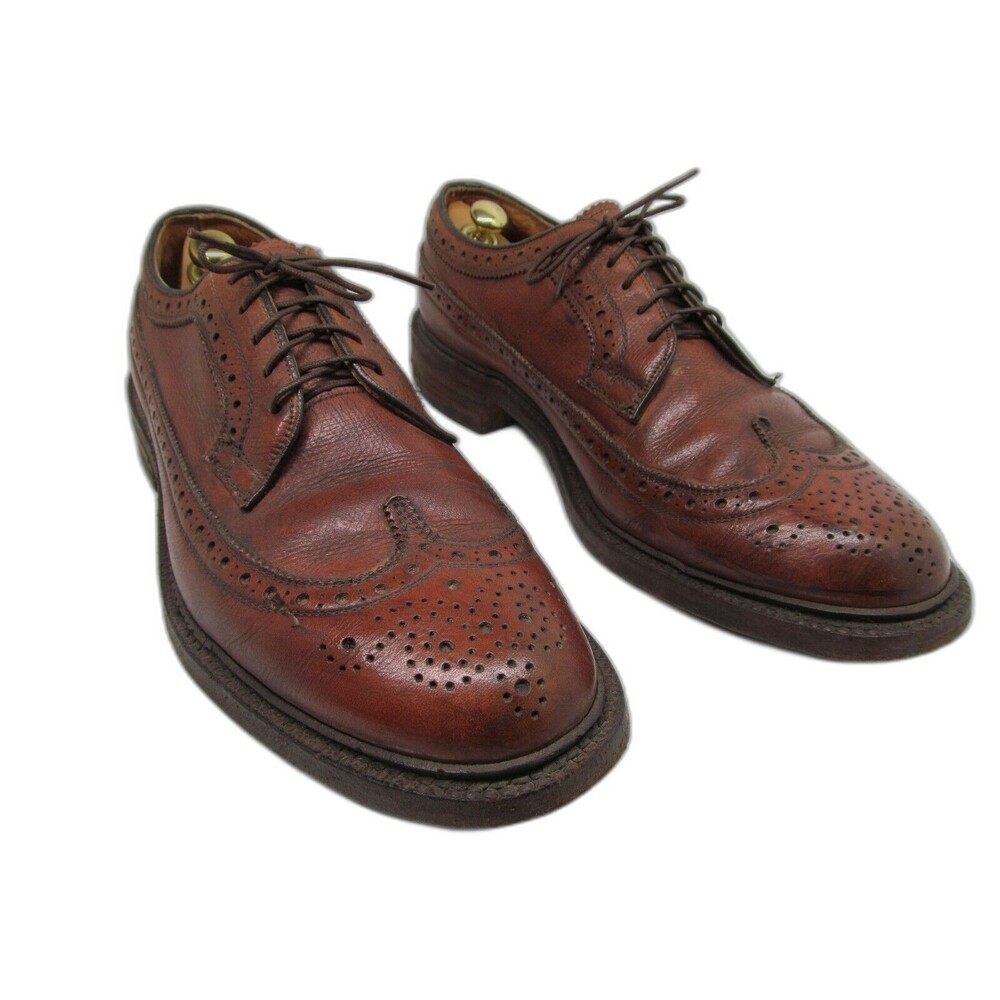 Nettleton Pebbled Leather Brogue Wingtip Derbys Mens Size US 9